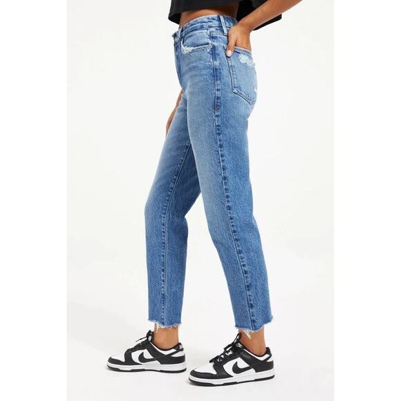 Good American Good Vintage Frayed Hem in Indigo116 Sz 2/26 NEW - Picture 2 of 16